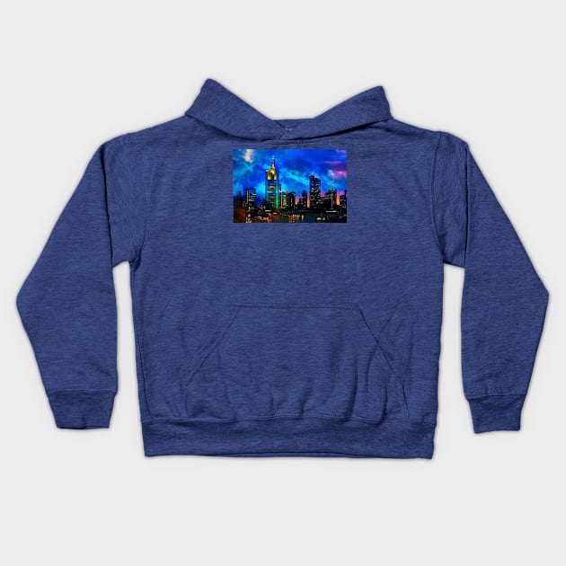 City by Night Kids Hoodie by jasminaseidl